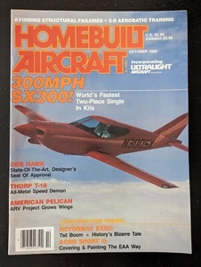 Homebuilt Aircraft October 1985 Aviation Magazine Sport Aviation - Picture 1 of 4