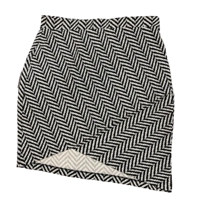Anthropologie Pleione Skirt Women XL Black White Chevron Asymmetrical Modern USA - Image 1 of 4