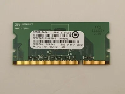 HP CC387AX 16MB 144-pin DDR2 SDRAM Memory Module for HP LJ 3005 | CC387-60001 - Image 1 of 3
