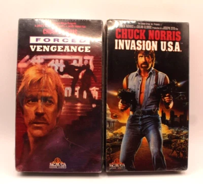 Chuck Norris VHS Lot Forced Vengeance & Invasion USA Sealed Read Description - Image 1 of 4