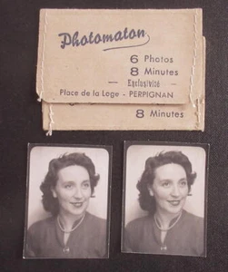 Paket 2 Fotos Fotoautomat Und Beutel Weiblich Richtung 1950/60 - Bild 1 von 1