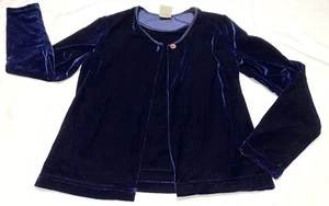 Vintage Nextera Kids Navy Velvet Cardigan w/Attached Tank Size XL - Picture 1 of 16