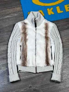 Giacca maglione donna vintage 2006 Prada full zip maglia pelliccia di capra taglia S - Foto 1 di 16