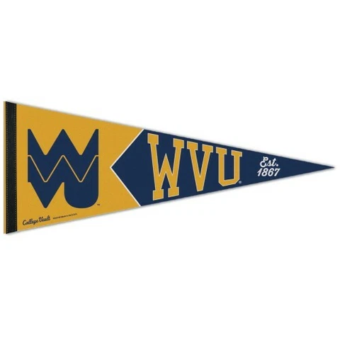 WEST VIRGINIA MOUNTAINEERS PREMIUM QUALITY PENNANT 12"X30" BANNER COLLEGE VAULT Cover