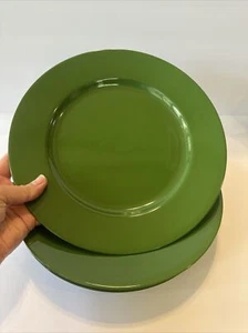 Taitu Uno Solid Green Set of 4 Dinner Plates 11” Party Plates Emilio Bergamin - Picture 1 of 6