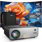 4K Projector with WiFi and Bluetooth 700 ANSI FHD 1080P Portable Projector NEW