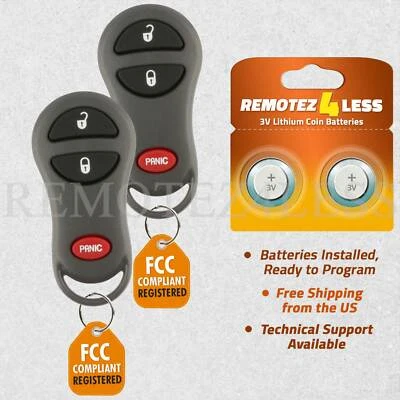 2 For 1999 2000 2001 2002 2003 2004 Jeep Grand Cherokee Grey Remote Car Key Fob - Image 1 of 4