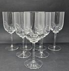 7 Vintage Dansk Bistro Clear Crystal Wine Glasses Etched W/ Flowers And Band