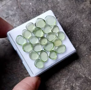 22,5 ct 6x6,5 bis 8x9,5 mm Natur Glatt Flach Grün Peridot Scheibe 21 Stück Posten - Bild 1 von 24