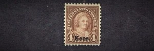 1929 U.S.Classic KANSAS OVERPRINT 4c Brn M. Washington Sc#662 M/VLH/OG See Note^ - Picture 1 of 1
