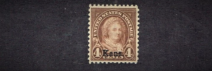 1929 U.S.Classic KANSAS OVERPRINT 4c Brn M. Washington Sc#662 M/VLH/OG See Note^ - Image 1 of 1