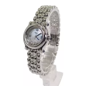 Chopard Happy Sports Watch Stainless Steel Quartz White Shell Dial Ladies TGIS - Picture 1 of 13