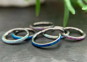 1pc Implant Grade Titanium Outer Opal Hinged Segment Ring Orbital Helix Piercing - Picture 1 of 9