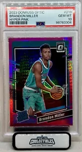 BRANDON MILLER RC 2023-24 DONRUSS OPTIC HYPER PINK PRIZM 219 GEMA MT PSA 10 - Imagen 1 de 4