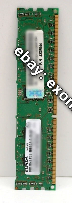 44T1480 - 1GB (Single-Rank x8) PC3-10600 DDR3 1333 MHz LP RDIMM (FRU: 44T1490) - Image 1 of 1