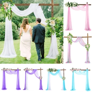Hochzeit Bogen Vorhänge Kulisse Vorhänge Garn Chiffon Drapierung für Bogen Party Dekore - Bild 1 von 64