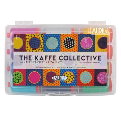 The Kaffe Collective Aurifil Thread Set Sewing Quilting 50wt 12 Large Spools - Image 1 of 2