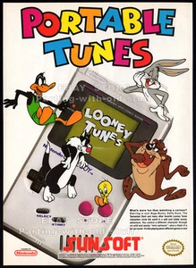 LOONEY TUNES - GAME BOY__Original 1992 print AD / game ADVERT__Nintendo__Sunsoft - Picture 1 of 1