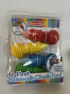 Melissa & Doug “My First Sidewalk Chalk Set” w/ 4 Chalk Sticks & 4 Holders - NEW - Picture 1 of 7