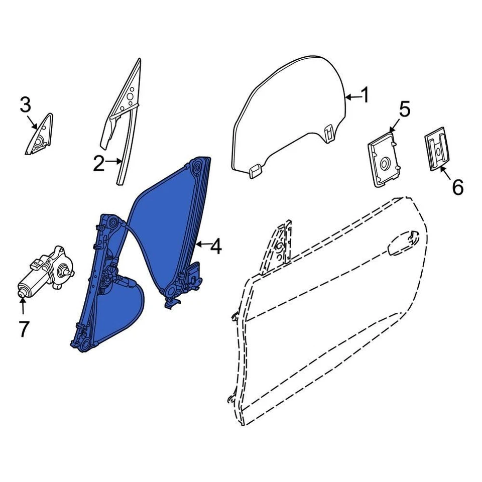 For BMW Z4 2003-2008 BMW 51337198910 Front Right Window Regulator — 第 1/1 张图片