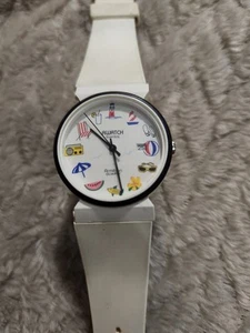Rare Vintage Awatch Armitron Swiss Quartz Beach Theme White Watch- New Battery - Imagen 1 de 5