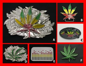 Rasta Ganja Marihuana 420 Blatt Gürtelschnalle Metall Reggae (passt Gürteln 1,5") - Bild 1 von 1