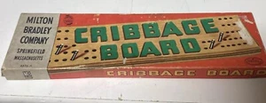 VTG NOS Milton Bradley Wooden Cribbage Game 4626A W/ Metal Pegs Original Box - Picture 1 of 17
