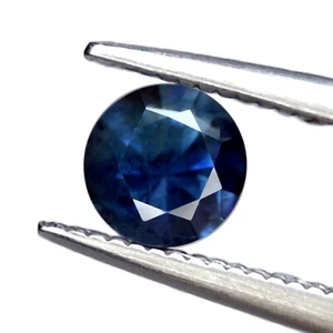 Certified 0.58ct Natural Greenish Blue Sapphire SI Clarity4.8mm Madagascar Round - Picture 1 of 5