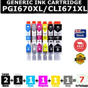 7x Generic Ink PGI 670XL CLI 671XL For Canon PIXMA MG7765 MG7766 TS8060 TS9060 - Picture 1 of 1