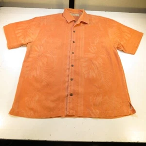 CAMISA ABOTONADA TOMMY BAHAMA Seda HAWAIANA ALOHA VACACIONES Para Hombres L Naranja - Imagen 1 de 2