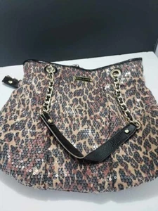 Betsey Johnson Sequin Animal Print Handbag Chain Strap Purse - Purse Bag - - Picture 1 of 15