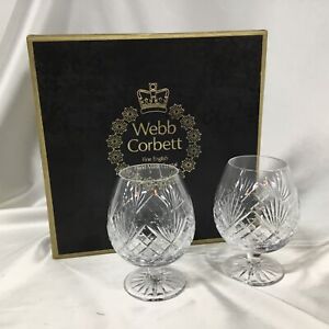 Webb Corbett Snifter Glasses Lead Crystals Fine English Hand-Made (66) #914