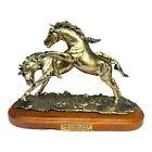 "The Challenge" Bronze Argent Horses par Gunther Granget 1980 Édition Limitée EUC