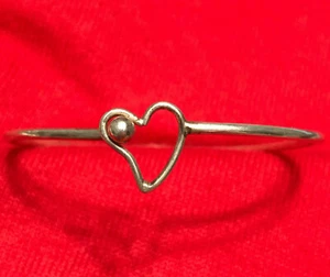 Sterling Silver 6.5" Heart Ladies Bracelet - Picture 1 of 8