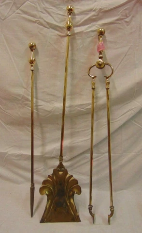 Antique Solid Brass  Andirons Companion Set  Fire Accessories ref 231 Cover