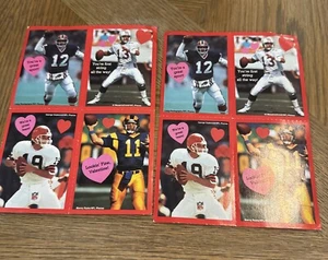 2- NFL 1990’s Cleo 4 Card Valentine Sheet-Jim Kelly,Dan Marino,Everett,Kosar +45 - Picture 1 of 8