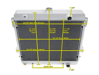 Radiador Western Champion 3 filas para motor Dodge B100 L6 1975 1976 1977 1978 Foto 1 de 4