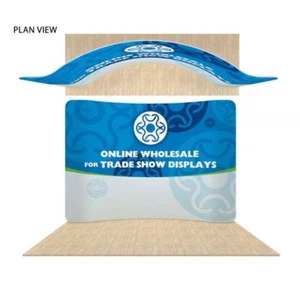 Pop-Up 10ft Curved Fabric Tension Booth Trade Show Display with Custom Graphic - Picture 1 of 4