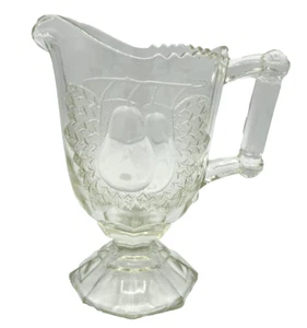 VTG Jeanette Glass Baltimore Pear Clear Depression Glass Footed Creamer Pitcher - Picture 1 of 8