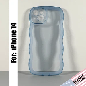Funda para iPhone 14 - Azul Esmerilado Brillo | Bordes Ondulados | Agarre Delgado Contorneado - Imagen 1 de 14