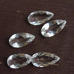 Lange Birne facettiert geschliffen Natur Kristall Quarz 7x14mm bis 12x24mm lose Edelstein - Bild 1 von 6