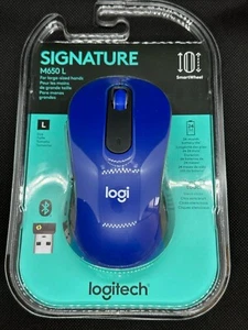 NEW LOGITECH SIGNATURE M650 L WIRELESS MOUSE 910-006232 BLUE FOR LARGE HANDS - Picture 1 of 3