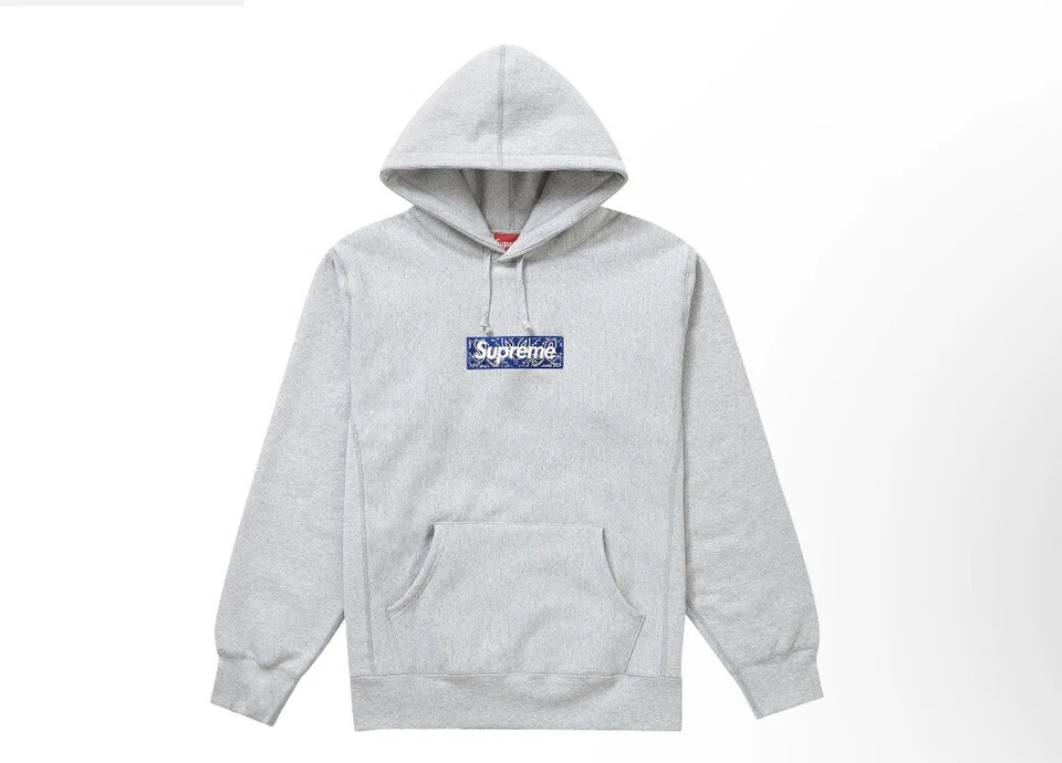 Sudadera con capucha Supreme Bandana con logotipo de caja gris jaspeado talla X-grande nueva Foto 1 de 1