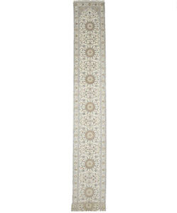 3X23 Palatial Floral Medallion Indo-Nain Oriental Runner Rug Carpet 2'6X22'8