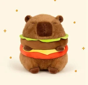 Realistic Capybara Burger Plush Cute Capybara Stuffed Animal Pillow Plushie Toy - Bild 1 von 4
