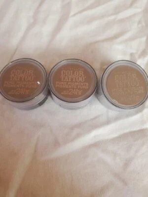 Lot Of 3. Maybelline Color Tattoo Pure Pigments Eyeshadow 45 Downtown Brown - Image 1 of 2