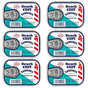 Wild Caught Sardines in Soybean Oil, 3.75 Oz Can - 13G Protein Per - Picture 1 of 12