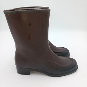 Waterproof Women's Rubber Boots Shoes  Fur Lined Women"s Size 7 Brown USA