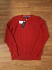 Polo Ralph Lauren tricot câble rouge pull garçons XL 18-20 col crevette en coton neuf avec étiquettes 