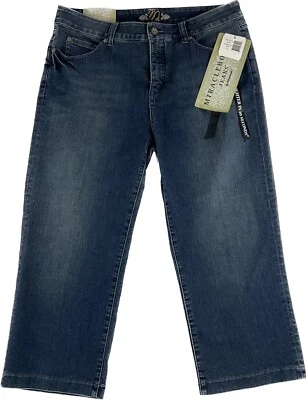 Miraclebody 蓝色牛仔裤 Miraclesuit 12 码裁剪全新带标签 34x21 — 第 1/4 张图片